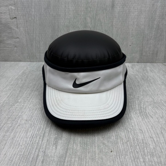 Nike Dri Fit Ace‎ Training Visor Hat Cap Strap Back White Swoosh Unisex M/L - Picture 1 of 7